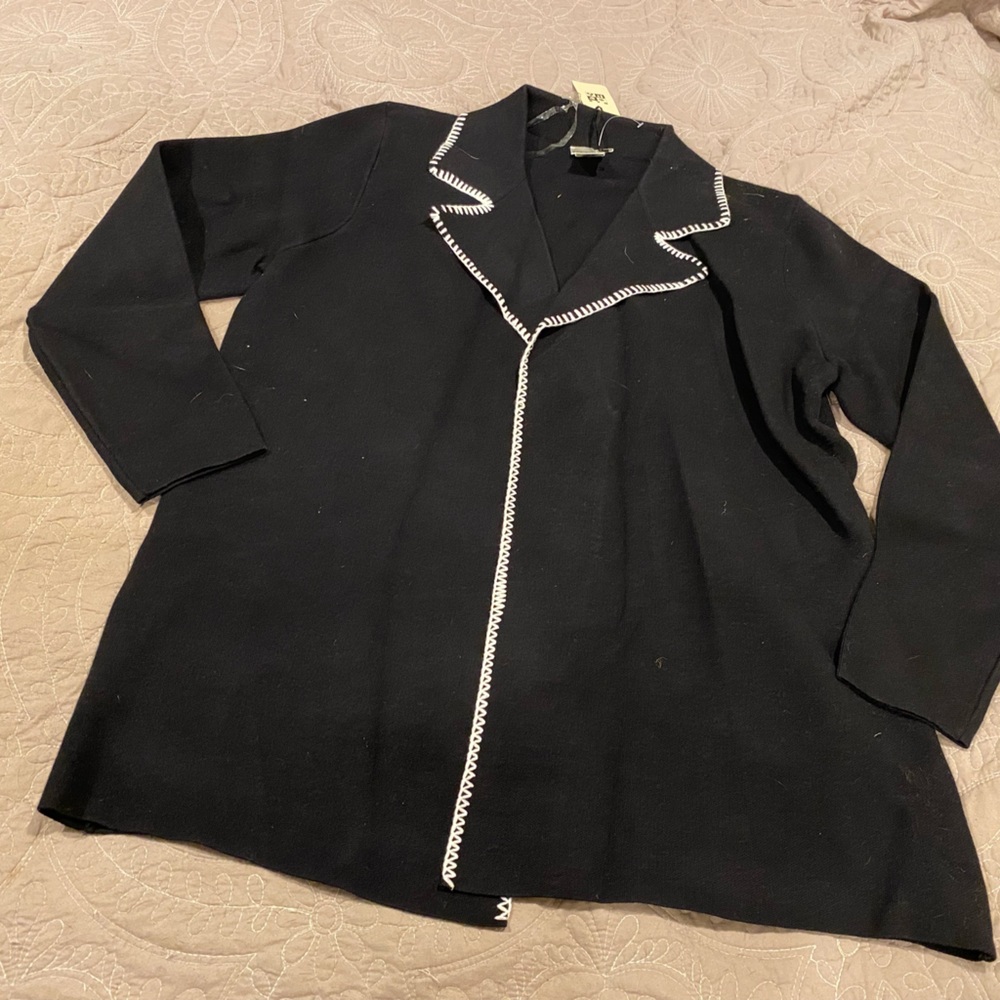 Max Studio Black Jacket with White Detailing size XL